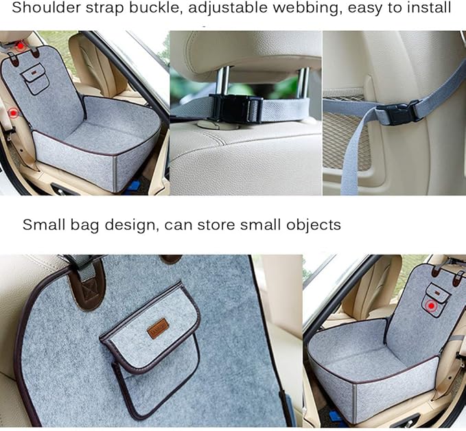 Dog Car Seats for Small Dogs Medium Dogs,2 in 1 Pet Reinforce Car Booster Seat,Portable Collapsible Dog Car Carrier Breathable Bag, Puppy Car Seat with Storage Pocket for Cars, Trucks, Suvs