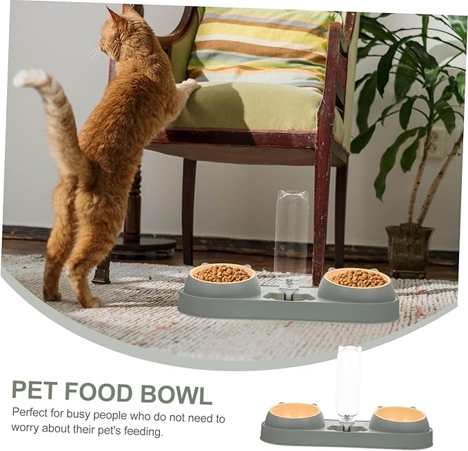 POPETPOP Material Dog Automatic Feeder No Spill Water Bowl Pet Food Dispenser Cat Eating Bowl Random Style