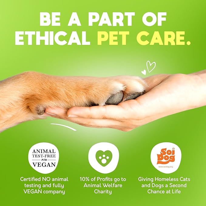 Lick-Safe Pet Wipes for Dogs & Cats - Vet-Approved & Hypoallergenic - Cleans Mud, Odors & Dander - Wipes for Paws, Face & Butt - 10% to Charity - Earth-Friendly & Unscented Cat Cleaning - Pack of 200