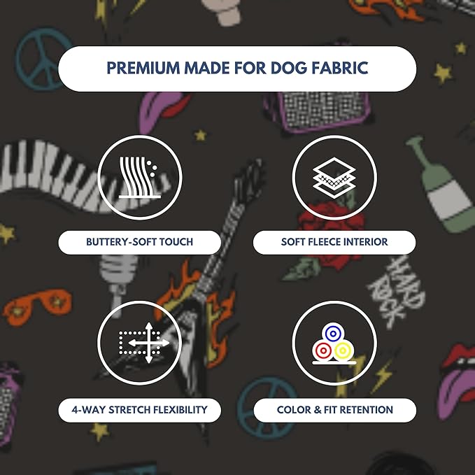 Spark Paws Dog Hoodie – Premium Dog Sweater for Small, Medium, and Large Dogs | Warm Outfits for French Bulldogs, Pitbull, Puppy, Winter Jacket Alternative - Rock and Roll - S