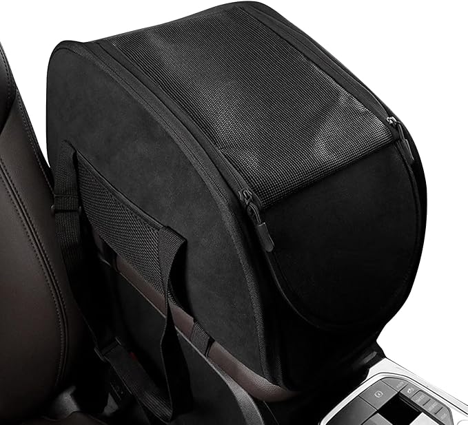 Dog Car Seat - Center Console Pet Carrier, Washable Puppy Accessories, Travel Crate | Soft Ventilated Booster with Safety Belt for Small Dogs And Cats, Perfect For Taxi Rides Road Trips Daily Commutes