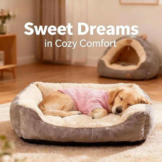 Small/Medium Dog Sweater, Warm Dog Winter Coat w/Sleeves, Comfortable High Neck Premium Dog Clothes for Golden Retriever-Best for Holidays, Daily Walks XXL Pink