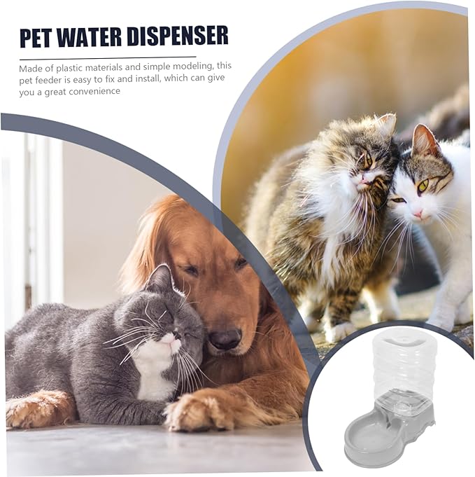 BESPORTBLE Automatic Pet Water Dispenser Gravity-Feed Water Feeder for Dogs and Cats Durable Lightweight Compact for Home Use Easy to Clean