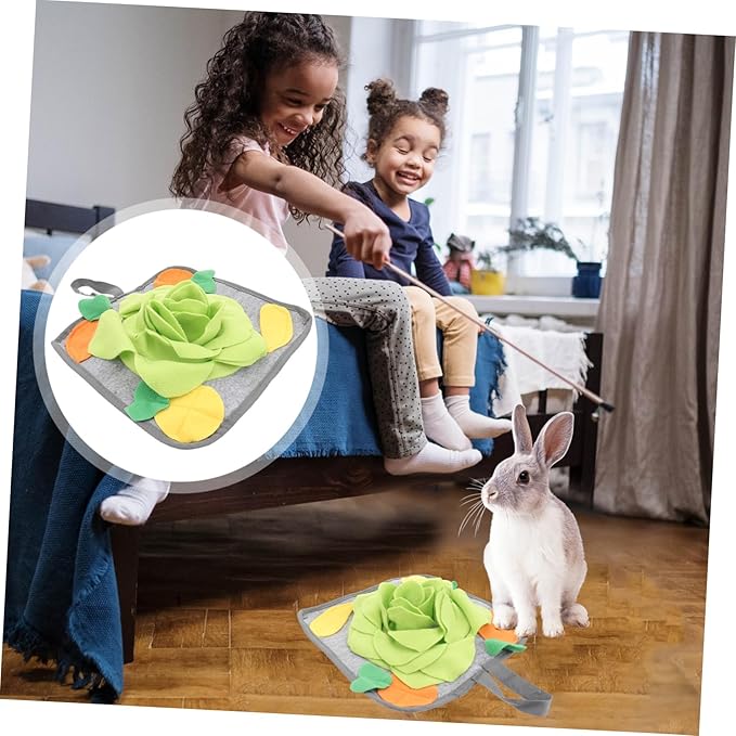 Rabbit Feeder Mat Snuffle Pad for Foraging Slow Feeding Intelligence Toy for Pet Rabbits