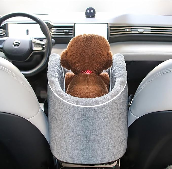 MOMOJIA Cat for Car Console Puppies Carry Bag Outdoor Travel Shoulder Sightseeing Tote Safety Strap Pet Bed for Car Travel Small Dog