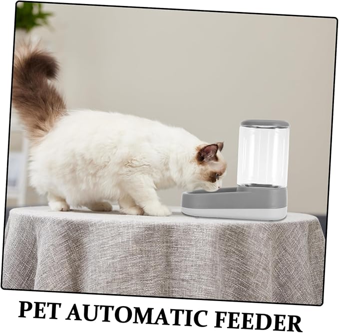 GANAZONO Automatic PET Feeder and Water Dispenser for Dogs and Cats Gravity Operated Food Grade Plastic 2.5L Capacity No Spill Design for Small and Large Pets