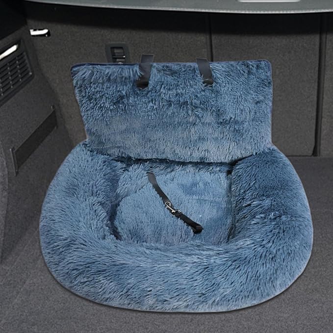 Pet Car Seat | Plush Puppy Car Seat Cushion,Washable Cushion Comfortable Travel Bed for Vehicle Truck Camping Adventures Vet Visit Daily Commuting Traveling