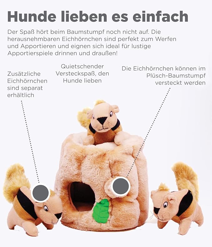 Outward Hound Hide A Squirrel Plush Dog Toy Puzzle, Medium