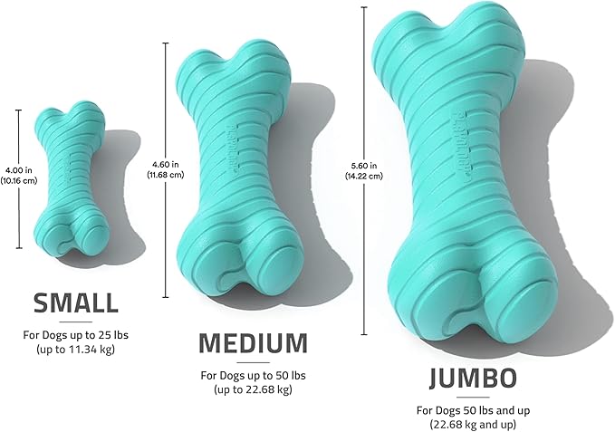 Playology Dog Toys | Dual Layer Bone Durable Chew Toy Bone for Dogs (Value 2-Pack) | Medium Peanut Butter Scented Toy - Easy to Clean and Made from Non Toxic Materials