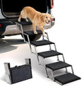 Dog Steps for Car, Truck and SUV - Foldable Pet Stairs for Large Dogs with Non-Slip Rug Surface, Lightweight Dog Ramp Holds Up to 250lbs, 6 Steps
