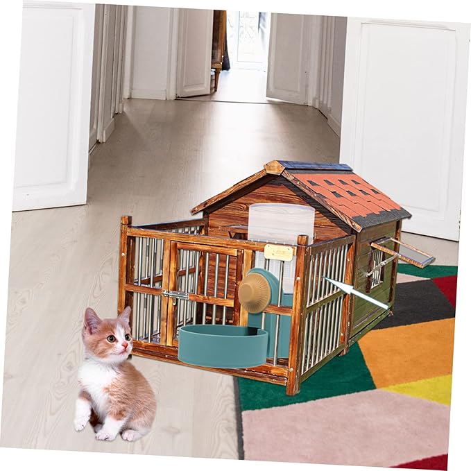 1Pc Automatic Pet Water Feeder Hanging Dog Cat Water Dispenser for Cages Durable Plastic Drinking Container Bottle Design for Easy Inspection for Busy Pet Owners