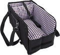Center Console Dog Car Seat, Anti Collapse Portable Armrest Booster Cat Seat with Soft Cushion Adjustable Safety Belt Non Slip Bottom for Travel, Support Pet Up to 11lbs (Black)