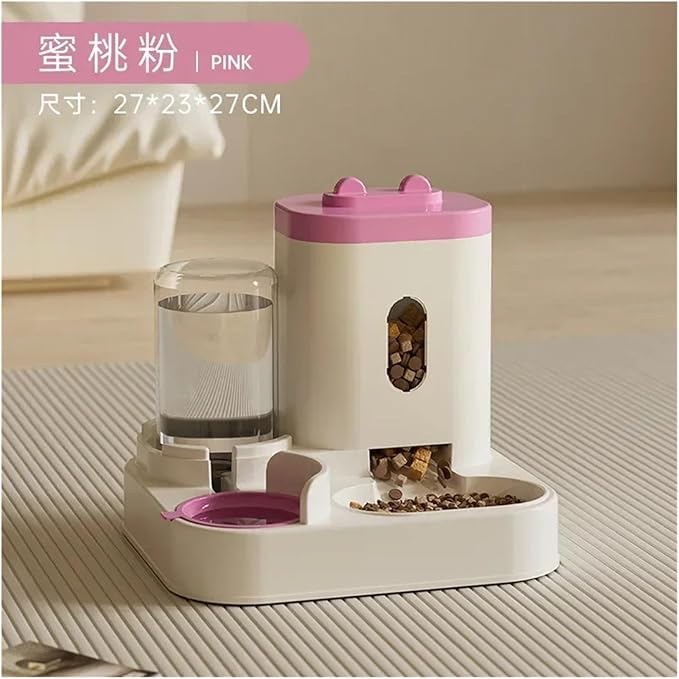 Automatic Pet Feeder and Water Fountain Combo - Large Capacity Dog and Cat Food Dispenser with Storage Container(1)