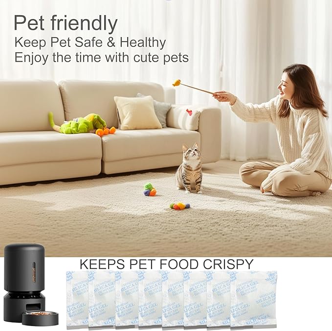 8 PCS Replacement Desiccant Packs for PETLIBRO Automatic Cat Feeder,Refill for Smart Cat & Dog feeders ，Moisture-Proof & Fresh-Keeping, Individually Wrapped