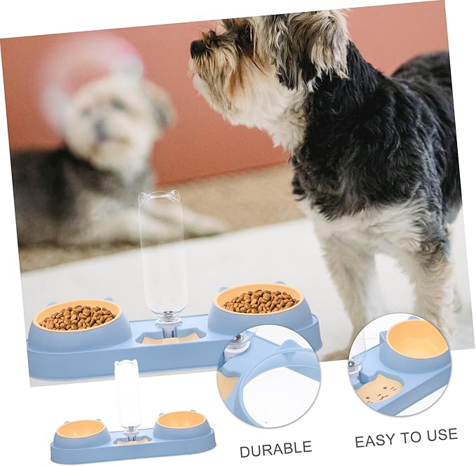 SUPVOX Dog Food Dispenser Automatic Feeder Plastic Bowl for Cats Dogs Elevated Cat Bowl