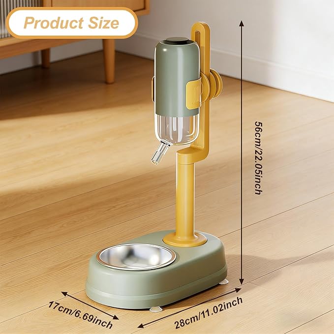 Freestanding Pet Water Dispenser, Automatic Feeder for Dogs and, Green