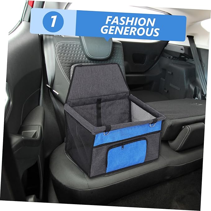 Hemoton Portable Pet Car Seat for Dogs and Cats and Non- with Front Pocket Easy to Install Travel Carrier for Pets Comfortable and Design Fits Car Models