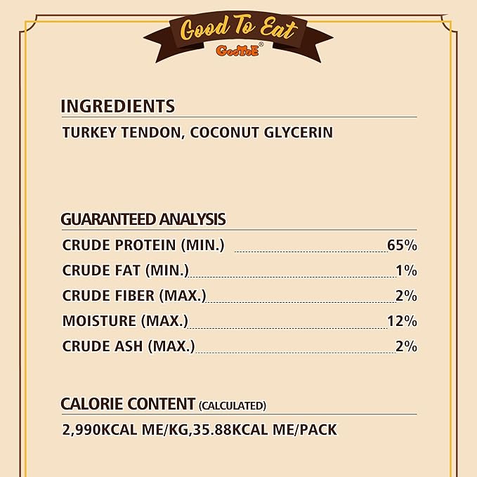 Gootoe Turkey Tendons for Dogs – All-Natural, Hypoallergenic Dog Treats, Rawhide Alternative, Long Lasting Puppy Chews, Healthy Dog Treats for Small Breeds, Ring, 16 oz Pack (1 lb)