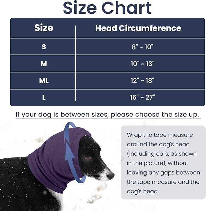 Nanaki Calming Hoodie for Dogs - Adjustable Ear Cover & Anxiety Relief, M Purple | Noise Reduction Head Wrap for Fireworks, Thunderstorms, Grooming, Hematoma Recovery
