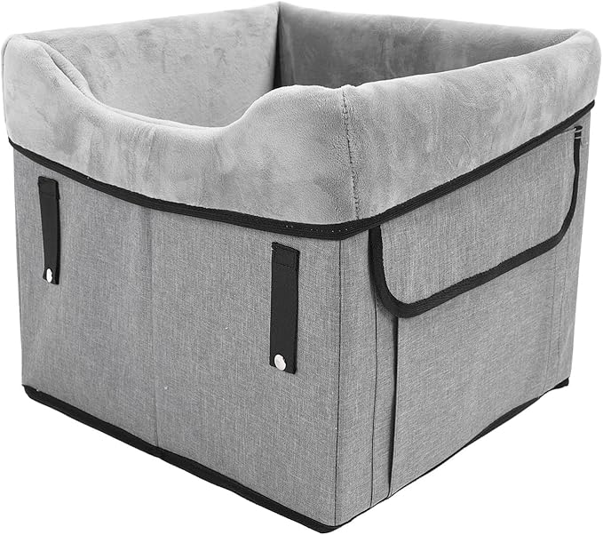 Dog Car Seat for Small Dogs, Portable Dog Booster Seat with Adjustable Strap, Oxford Fabric Elevated Pet Booster for Car Travel