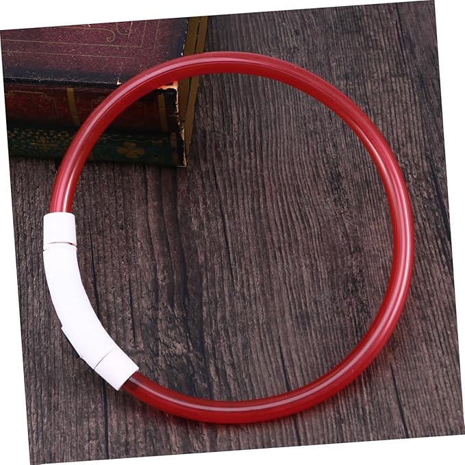 FRCOLOR 2pcs Led Dog Collar USB Rechargeable Glowing Pet Collar for Night Safety Red Material Energy-Saving Led Lights for Evening Walks