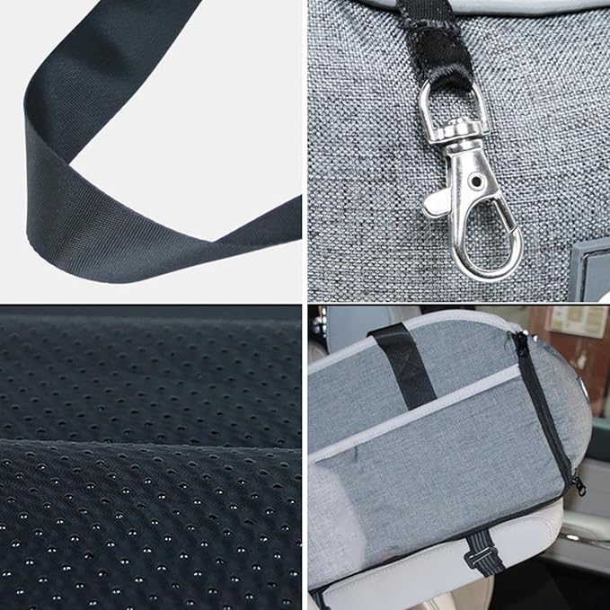 Car Center Console Pet Seat – Portable Small Dog Travel Carrier, Adjustable Safety Car Carrier | Interior Booster with Fixing Straps, Lightweight Travel Bed for Pets Under 15 Lbs, Great for Daily Ride