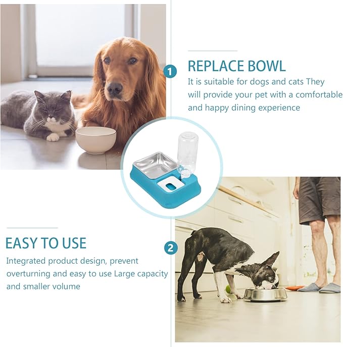 Mipcase Automatic Pet Feeder and Water Dispenser for Dogs and Cats Detachable Food Bowl Smooth Design for Easy Cleaning for Indoor Use