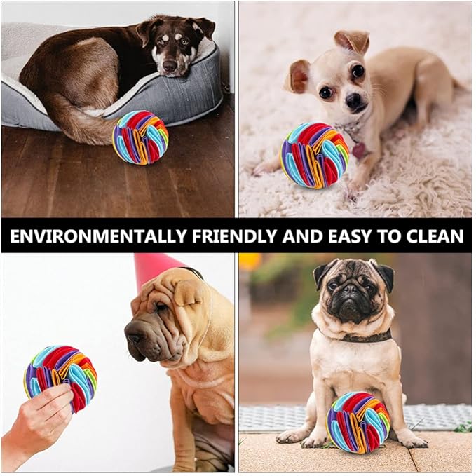 Dog Puzzle Toys Pet Snuffle Mat Dog Slow Feeding Mat Puppy Sniffing Pad Nose Work Blanket Training Feeding Foraging Skill for Small Medium and Large 4 Balls