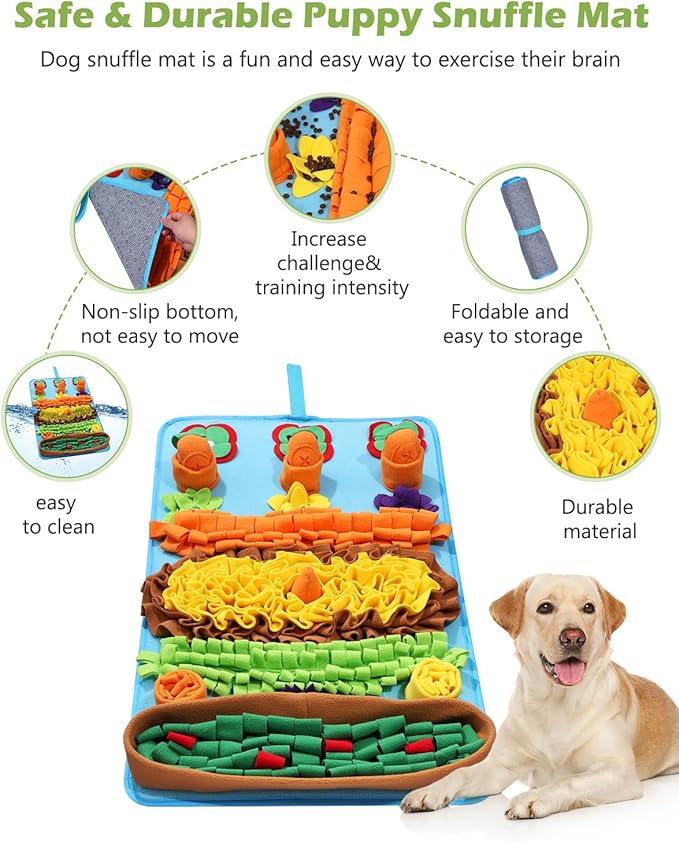KeeKit Pet Snuffle Mat, 32"x20" Slow Feeding Mat for Dogs, Interactive Puzzle Toy for Training, Stress Relief & Mental Stimulation - Encourages Natural Foraging, Reduces Fast Eating