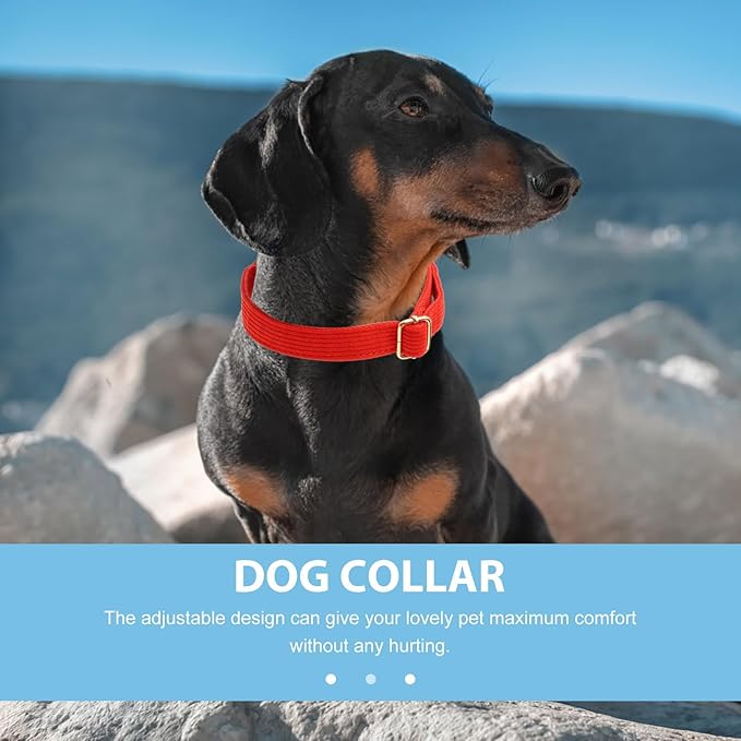 Homoyoyo Adjustable Puppy Collar with Metal Buckle, Xs Cloth Dog Neck Circle, Simple Design Heavy Duty Pet Neckwear for Small and Medium Dogs
