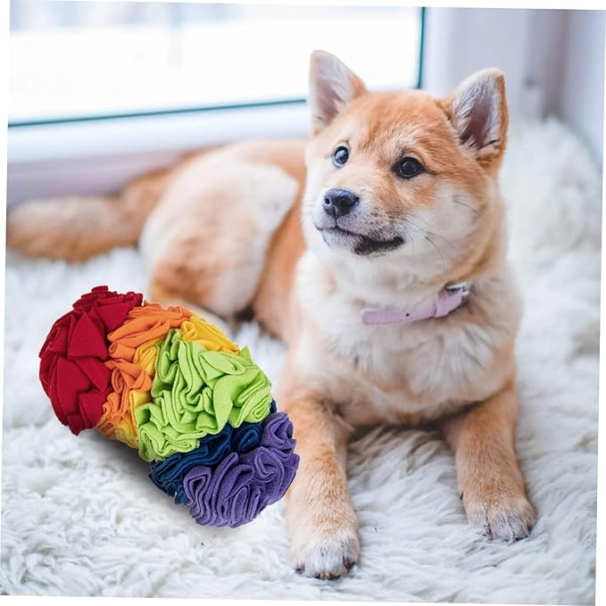 Puppy Snuffle Mat Rainbow Color Dog Hiding Pad for Slow Eating Interactive Sniffing Plaything Reduces Prevents Fast Eating Dogs