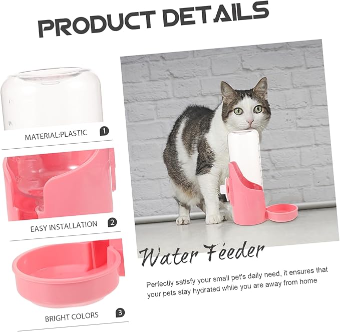 Automatic Hanging Water Feeder for Dogs Cats No-Leak Design Space-Saving Water Dispenser for Cages Elegant