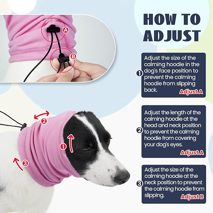 Nanaki Dog Ear Wrap Hematoma Head Wrap For Dogs-No Shake Ear Wraps, 3rd Gen Calming Hoodie, Adjustable Anti-Slip Head Covers Muffs Noise Protection,Fireworks Grooming, Christmas, New Year