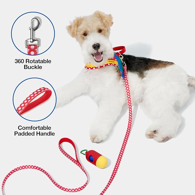 VETRESKA MoMA Dog Harness for Medium Large Dogs, Easy Walk Dog Harness and Leash Set, No Pull Dog Vest Harness for Walking and Training, Adjustable, Take Control & Anti-Twist Pet Lead Combo (Red, M)
