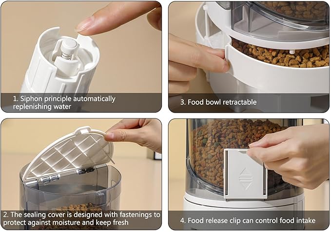 Automatic Pet Feeder Pet Automatic Feeder Water Dispenser Food Container Large Capacity Dog Feeding Bowl Water Dispenser for Small Cats Dogs