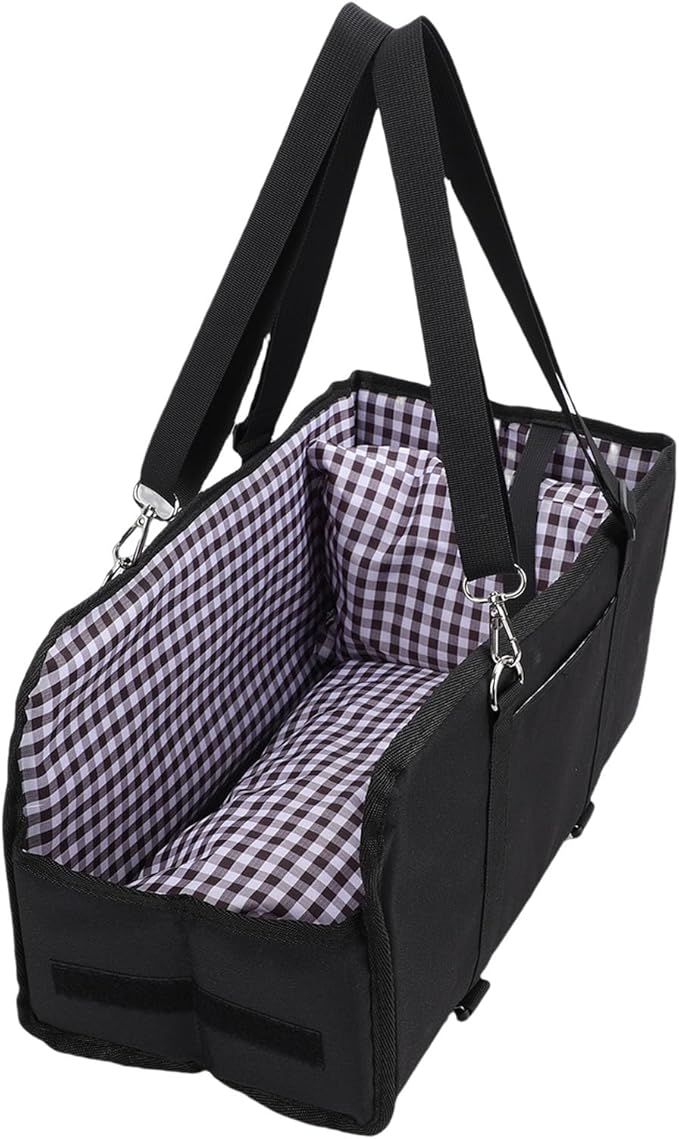 Console Dog Car Seat Non Slip Portable Center Console Dog Safety Car Seat Booster for Travel (Black)