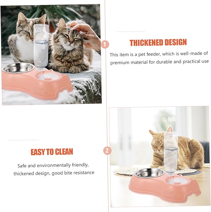 1set Automatic Dual Pet Feeder and Water Dispenser Convenient Two-one Pet Feeding Bowl for Cats and Dogs Easy to Monitor Refillable Water and Food Capacity for Busy Owners