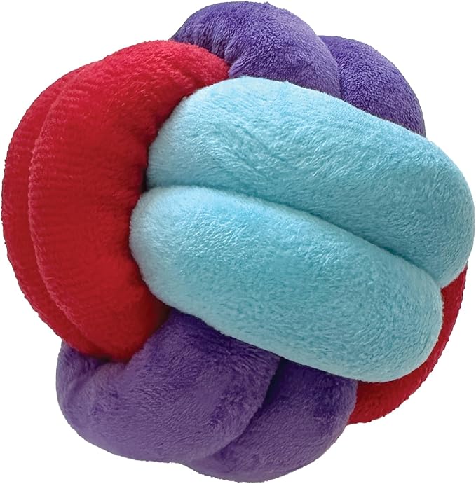 fouFit FouFouBrands Hide n Seek Knotted Snuffle Ball Treat Dispensing Nosework Toy for Dogs, Red, Blue, Purple, Small