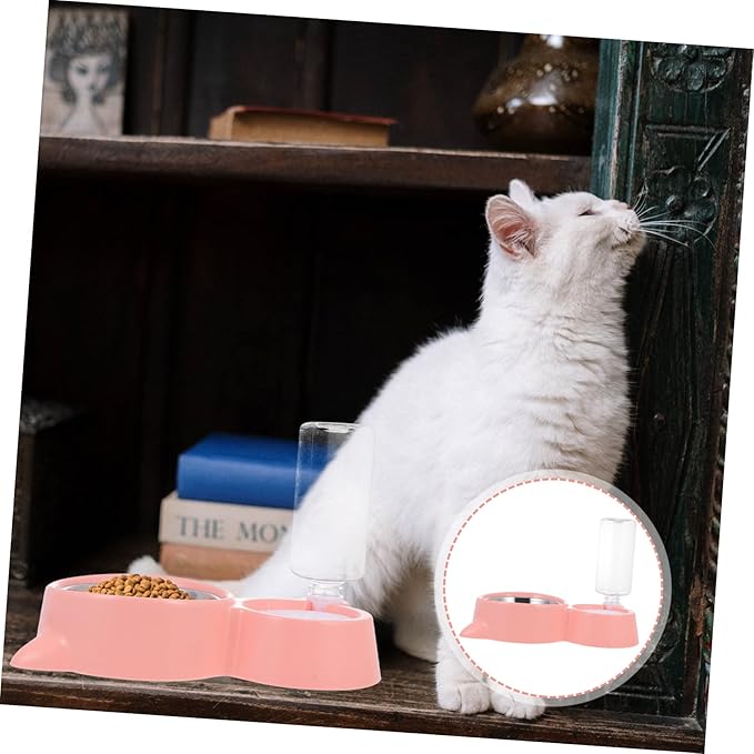 HANABASS 1pc Cat Ear Pet Bowl Dual-use Food and Water Feeder Automatic Refill Easy to Compact Design for Cats and Dogs