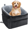 Dog Car Seat for Small/Medium Dogs, Upgrade Dog Booster Seat,Detachable and Washable Pet Car Seats with Thick Cushion Safety Leash and Storage Pockets(Black/Grey)