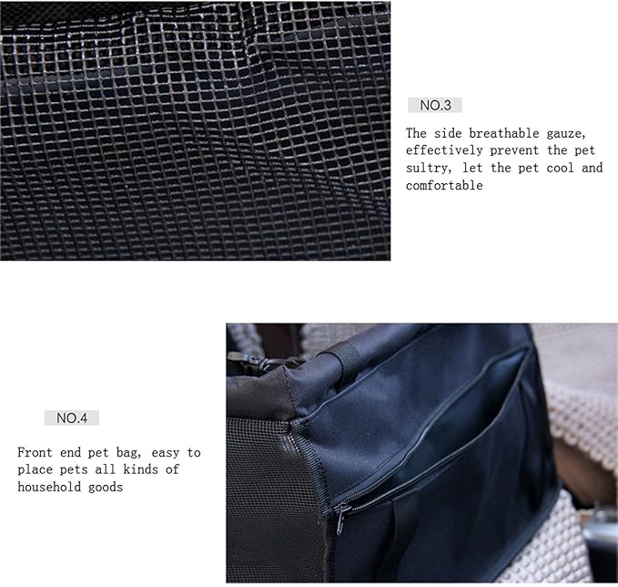 Pet Carrier Bag for Dogs and Cats Dog Car Booster Seat Travel Safety Seat Pet Carrier Bag Dog Car Set Hang Bag Waterproof Non-Slip with Storage Bag