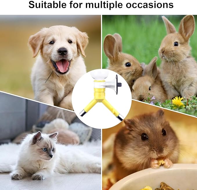 Pet Water Feeder - Portable Anti-Leaking Water Dispenser - Multifunctional No-Drip Dispenser Fountain Reusable Automatic Dogs Feeder Nozzle for Dogs