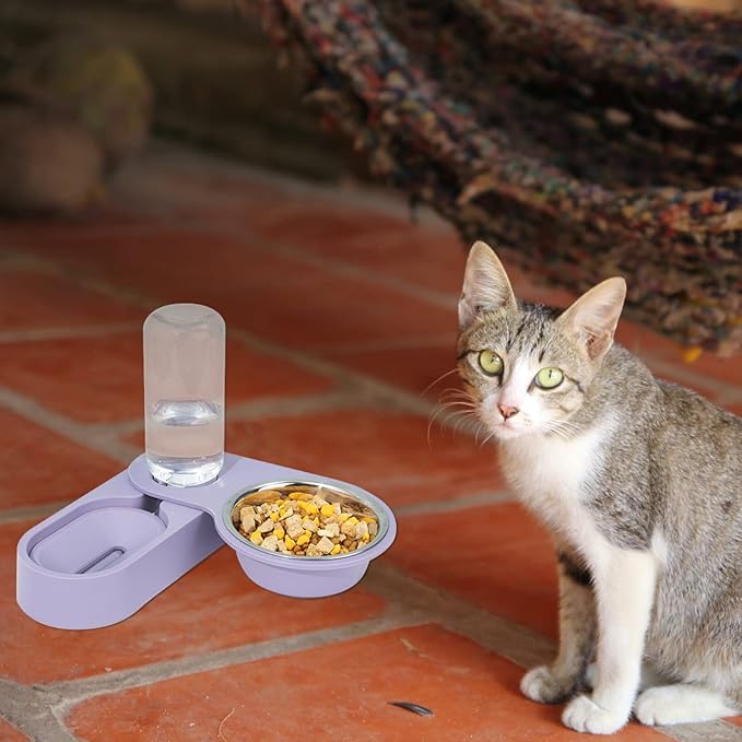 POPETPOP 1pc Automatic Pet Feeder Bowl Rotating Design Easy to Water Bowl for Cats Dogs High Water Bottle Pet Supplies