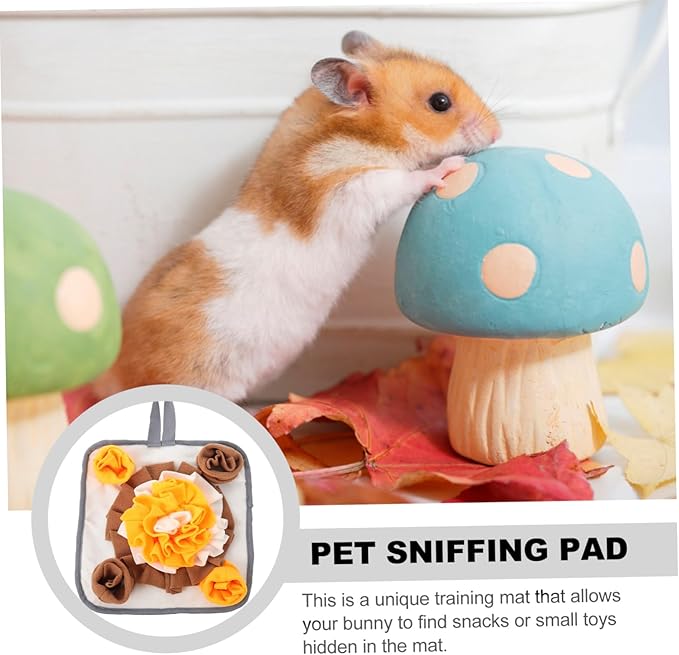 HANABASS Small Pet Snuffle Mat for Nose Work Sniffing Pad for Rabbits Hamsters and Small Animals Slow Feeding Healthy Eating Non-Slip Design