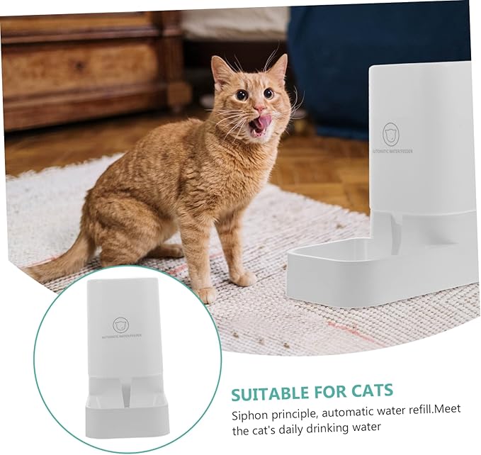 1pc Automatic Pet Water Bowl Drinking Feeder for Dogs Cats Rabbits Easy to Clean White Reduces Wet Hair Ensures Fresh Water Supply