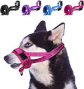 SlowTon Soft Dog Muzzle, Adjustable Padded Nylon Muzzle for Large Medium Dogs Anti Chewing Barking Biting, Allow Dog Pant & Drink (Fuchsia, M)