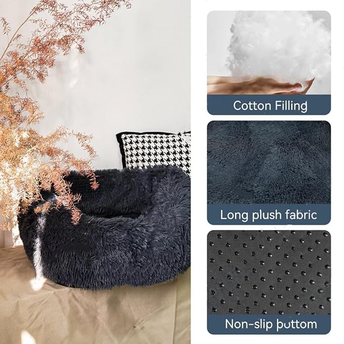 Car Seat, Dog Bed for Car with Removable Cushion, Dog Cars Bed with Thick Cushion, Waterproof, Easy to Clean & Install in All Vehicles for Large Small Dogs (Khaki,23.6 * 28.3in)