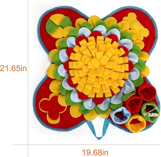 Yummy Sam Snuffle Mat for Small and Medium Dogs, 2 in 1 Portable Interactive Nose Smell Training Sniffing Pad with Puzzle Toys for Boredom Stimulating Slow Eating and Keep Busy (Muilticolor)