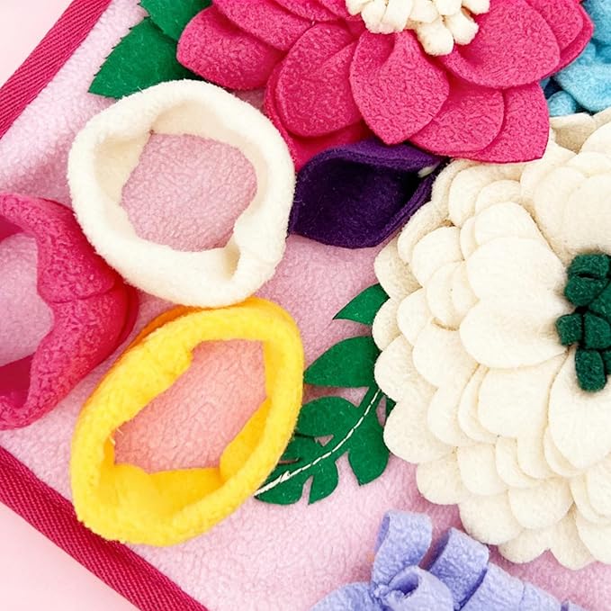 Snuffle Mat for Dogs - Folding Foraging Dispenser Base, Puppy Snuffle Mat, Soft Fabric Material, Interactive Nose Work Toy, for Training Feeding Licking Sniffing Digging Exercise Indoor Enrichment