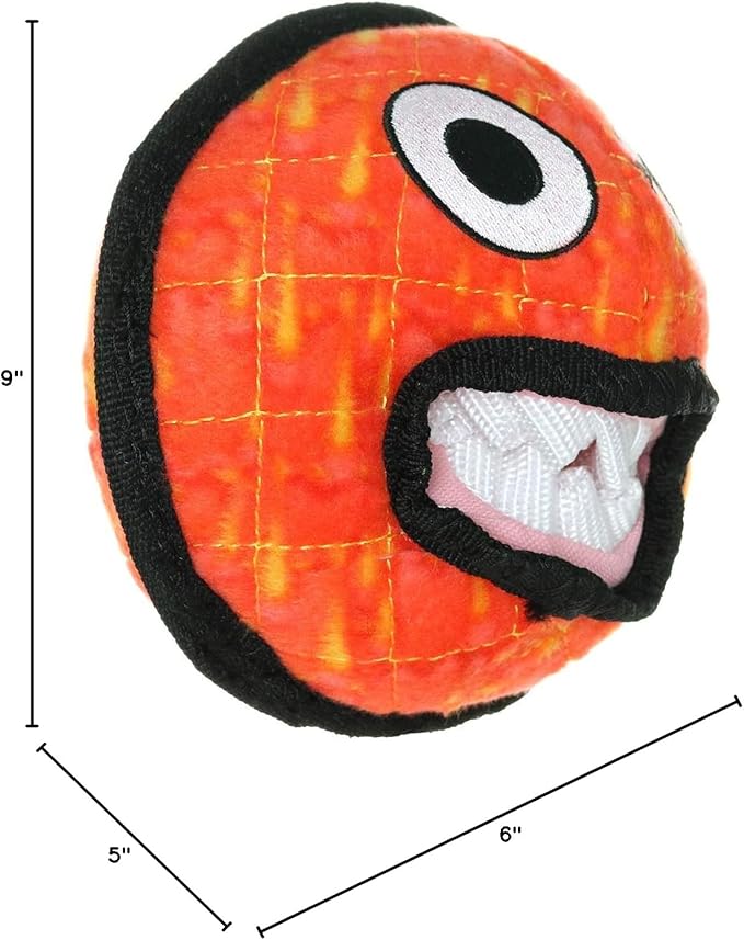 TUFFY® - World's Tuffest Soft Dog Toy - Alien - Multiple Layers. Made Durable, Strong & Tough. Interactive Play (Tug, Toss & Fetch). Machine Washable & Floats. (Ball Red, Large 2 Pack)